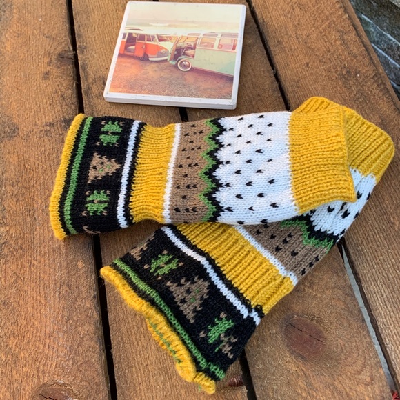 ✨BOHO KNIT HAND ARM WARMERS FINGERLESS GLOVE - Picture 4 of 5